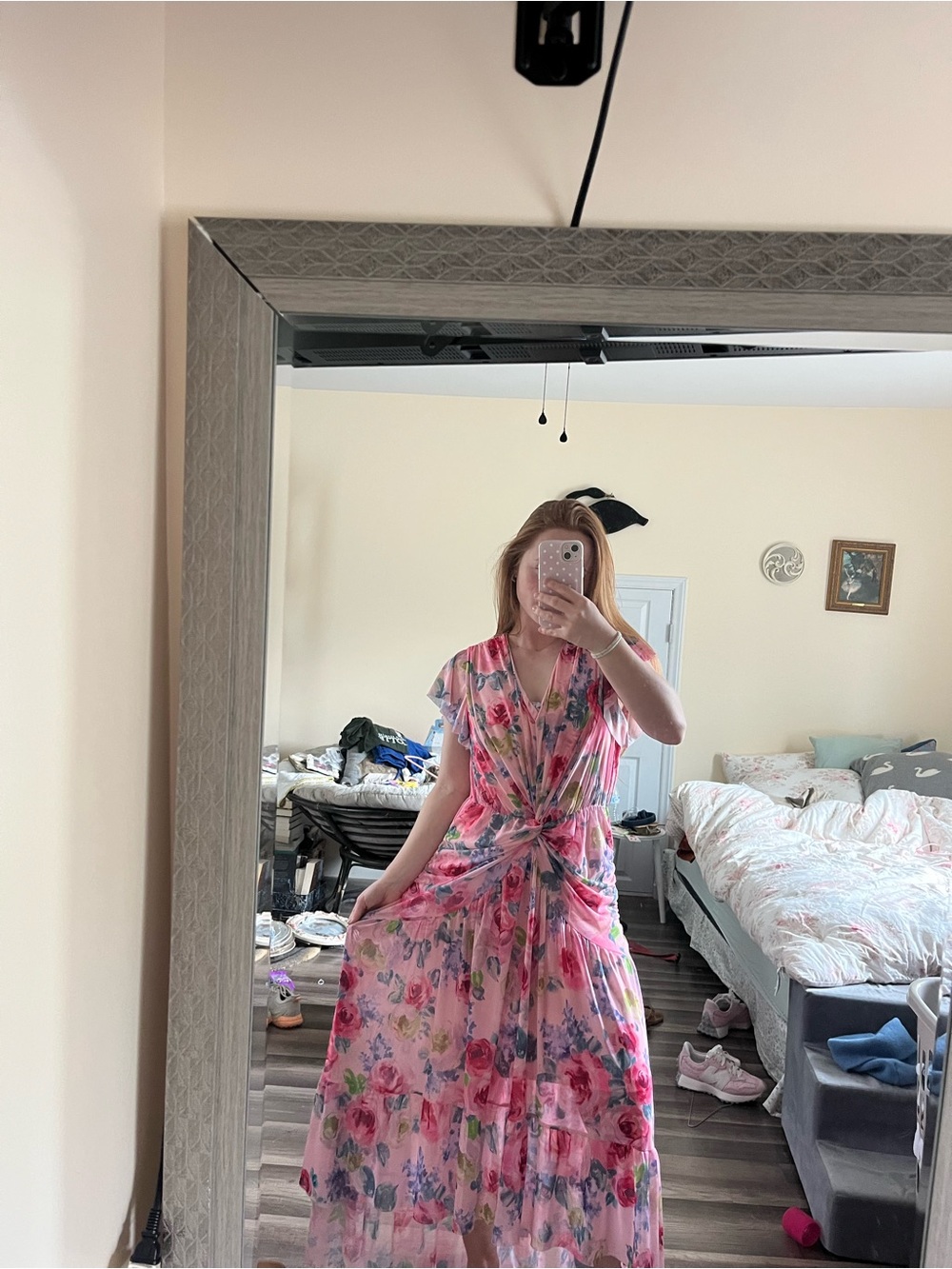 Pink Floral Maxi Dress